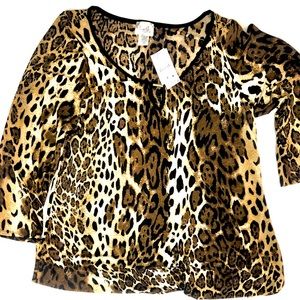 Lavish / women's Plus size 2x leopard knit top